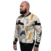 Meow Cat Print Men's Bomber Jacket-grizzshop