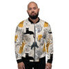 Meow Cat Print Men's Bomber Jacket-grizzshop