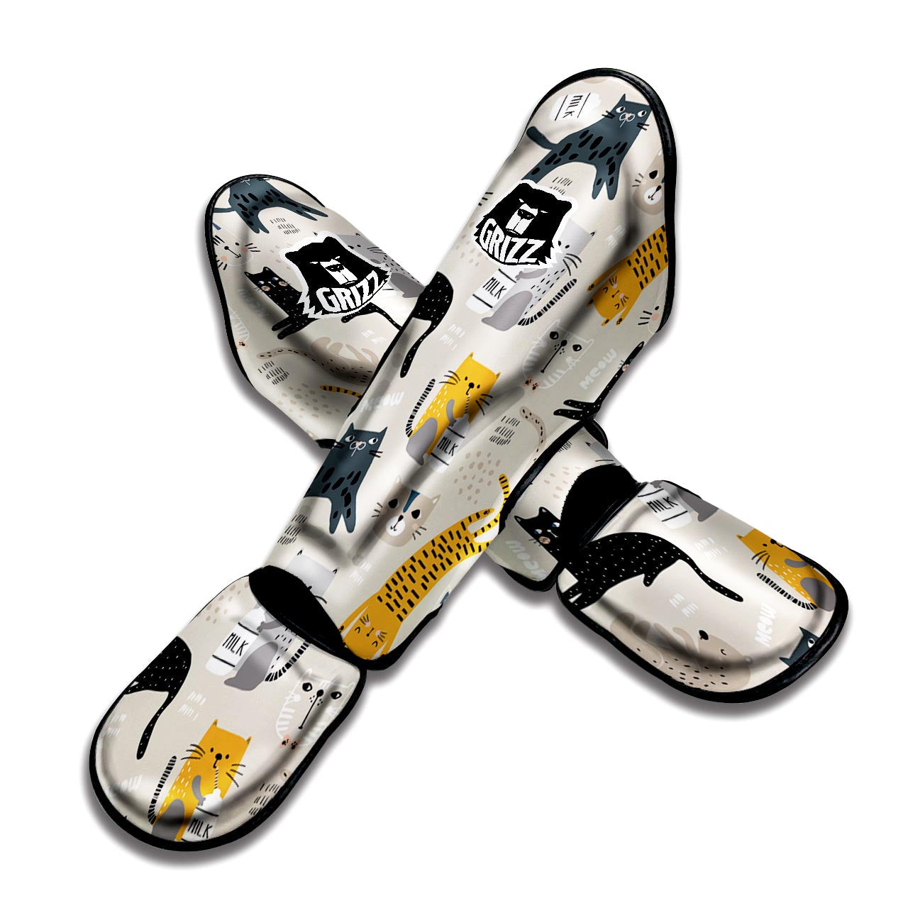 Meow Cat Print Muay Thai Shin Guard-grizzshop