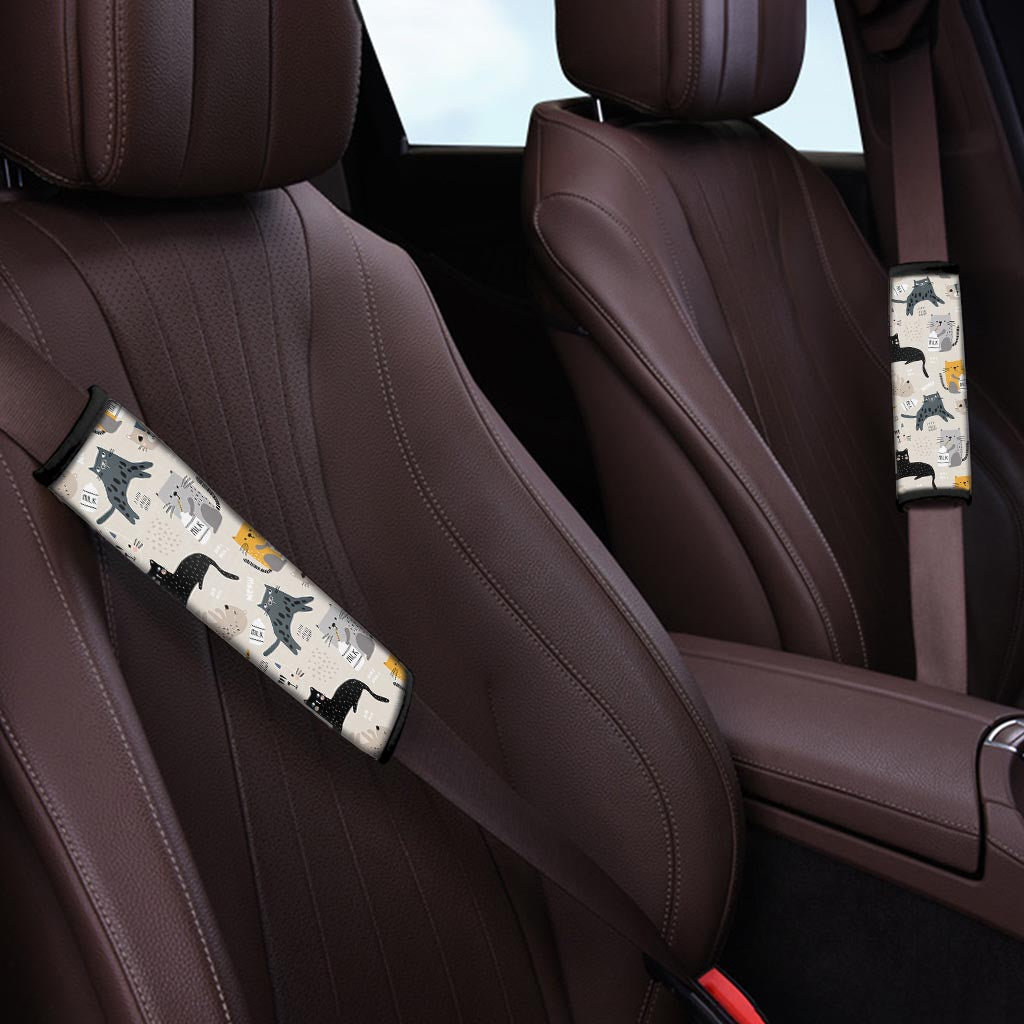 Meow Cat Print Seat Belt Cover-grizzshop