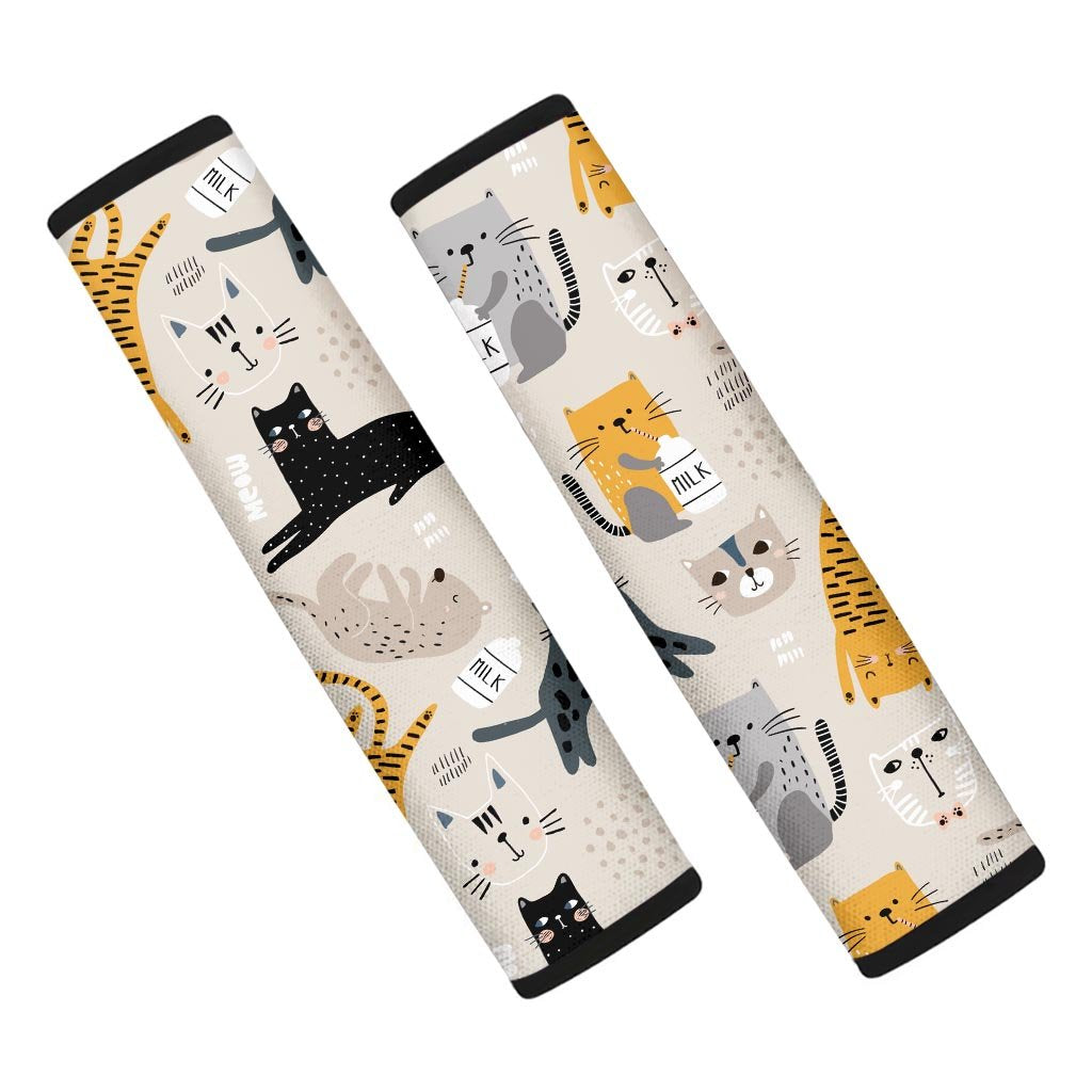 Meow Cat Print Seat Belt Cover-grizzshop