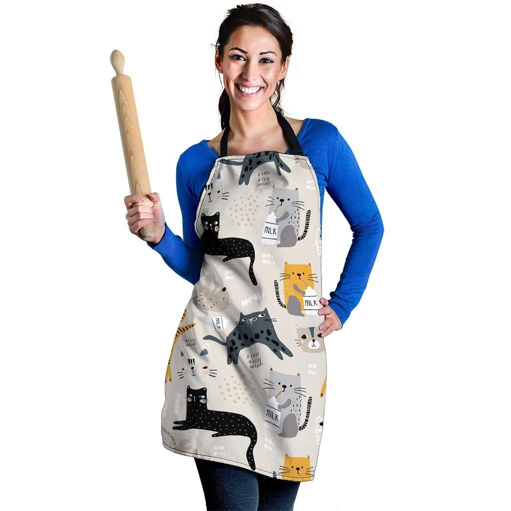 Meow Cat Print Women's Apron-grizzshop