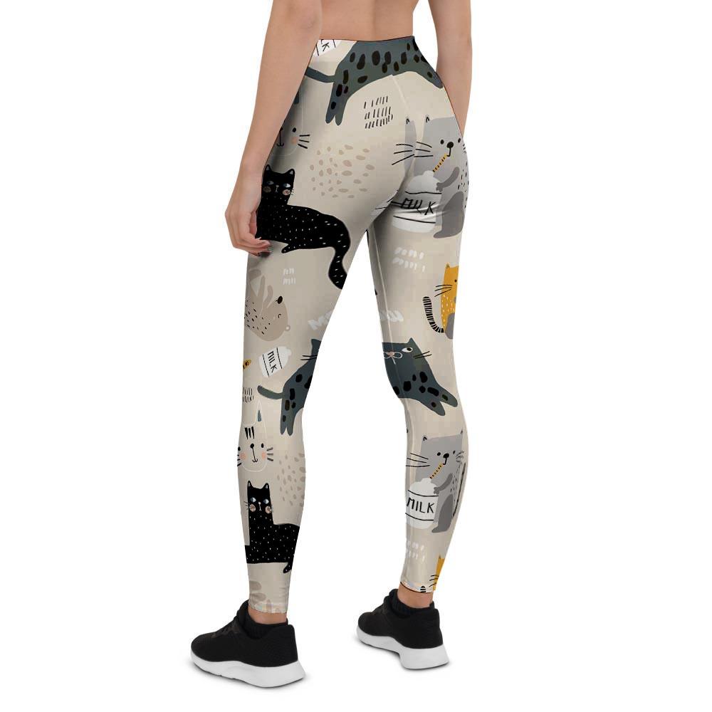 Meow Cat Print Women's Leggings-grizzshop