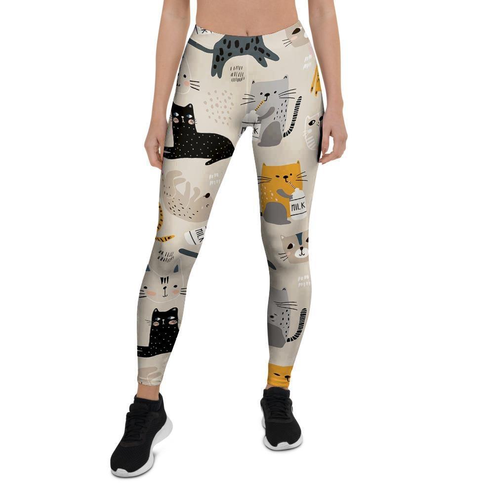 Meow Cat Print Women's Leggings-grizzshop