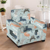 Meow Meow Cat Print Armchair Cover-grizzshop