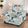 Meow Meow Cat Print Armchair Cover-grizzshop