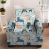 Meow Meow Cat Print Armchair Cover-grizzshop