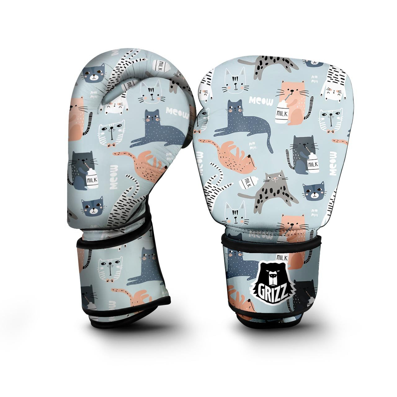 Meow Meow Cat Print Boxing Gloves-grizzshop