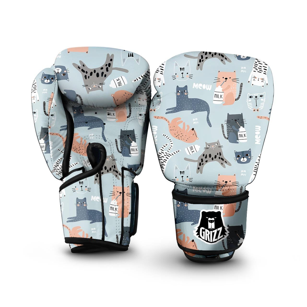 Meow Meow Cat Print Boxing Gloves-grizzshop