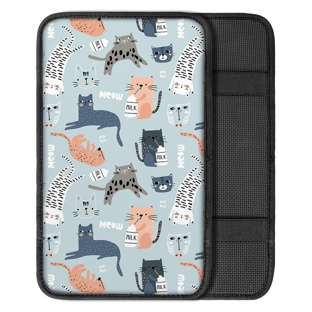 Meow Meow Cat Print Car Console Cover-grizzshop