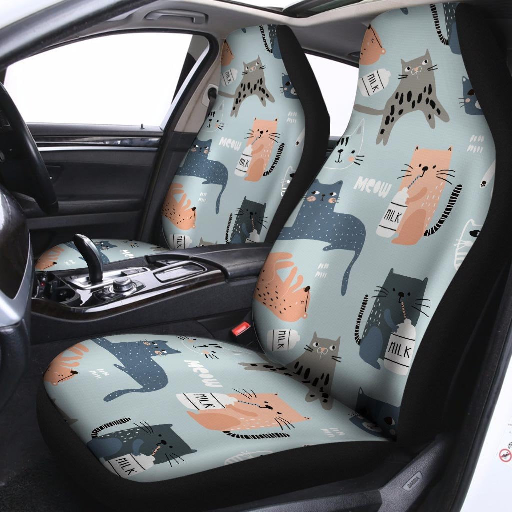 Meow Meow Cat Print Car Seat Covers-grizzshop