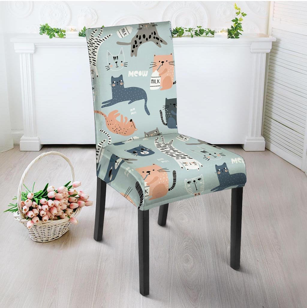 Meow Meow Cat Print Chair Cover-grizzshop