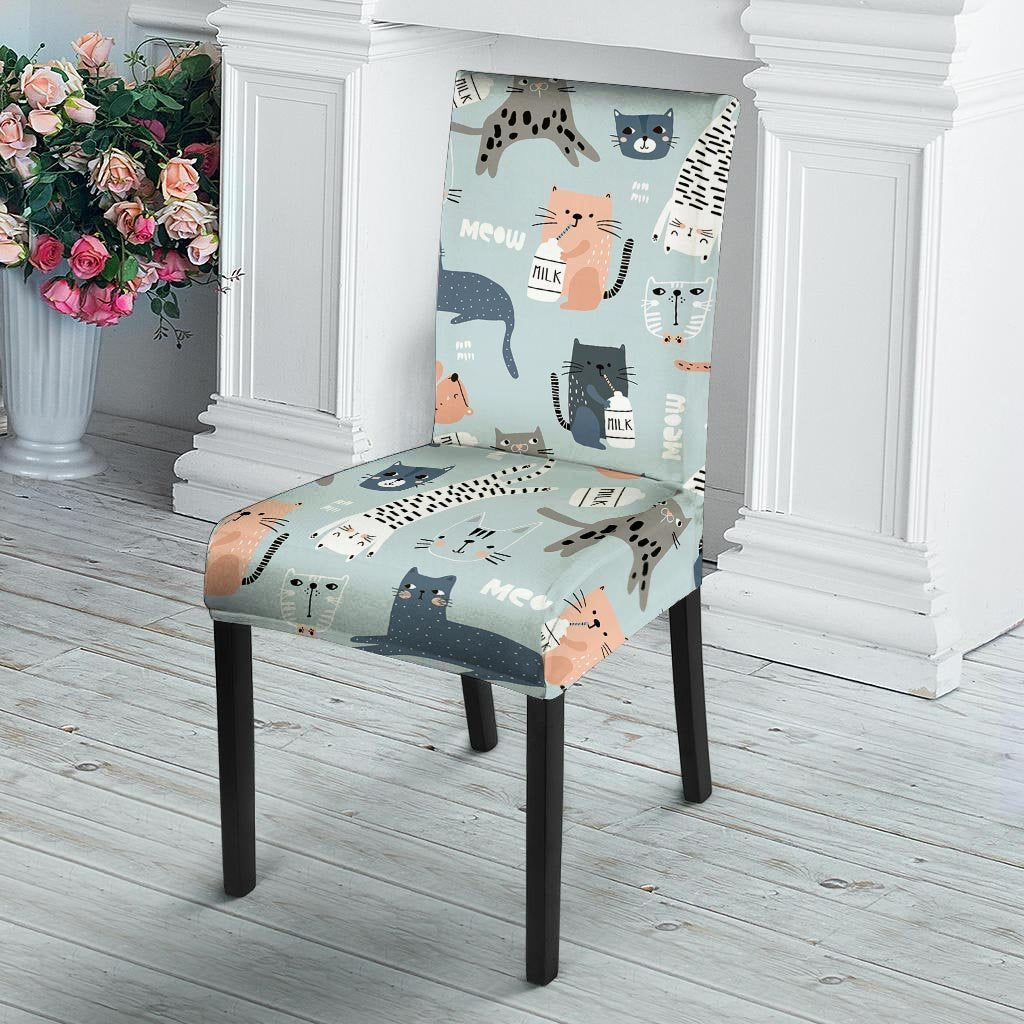 Meow Meow Cat Print Chair Cover-grizzshop