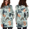 Meow Meow Cat Print Hoodie Dress-grizzshop