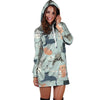 Meow Meow Cat Print Hoodie Dress-grizzshop