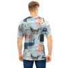 Meow Meow Cat Print Men T Shirt-grizzshop