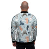 Meow Meow Cat Print Men's Bomber Jacket-grizzshop