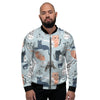 Meow Meow Cat Print Men's Bomber Jacket-grizzshop