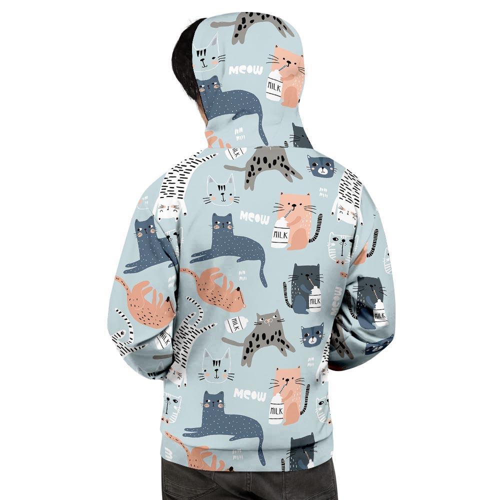 Meow Meow Cat Print Men's Hoodie-grizzshop