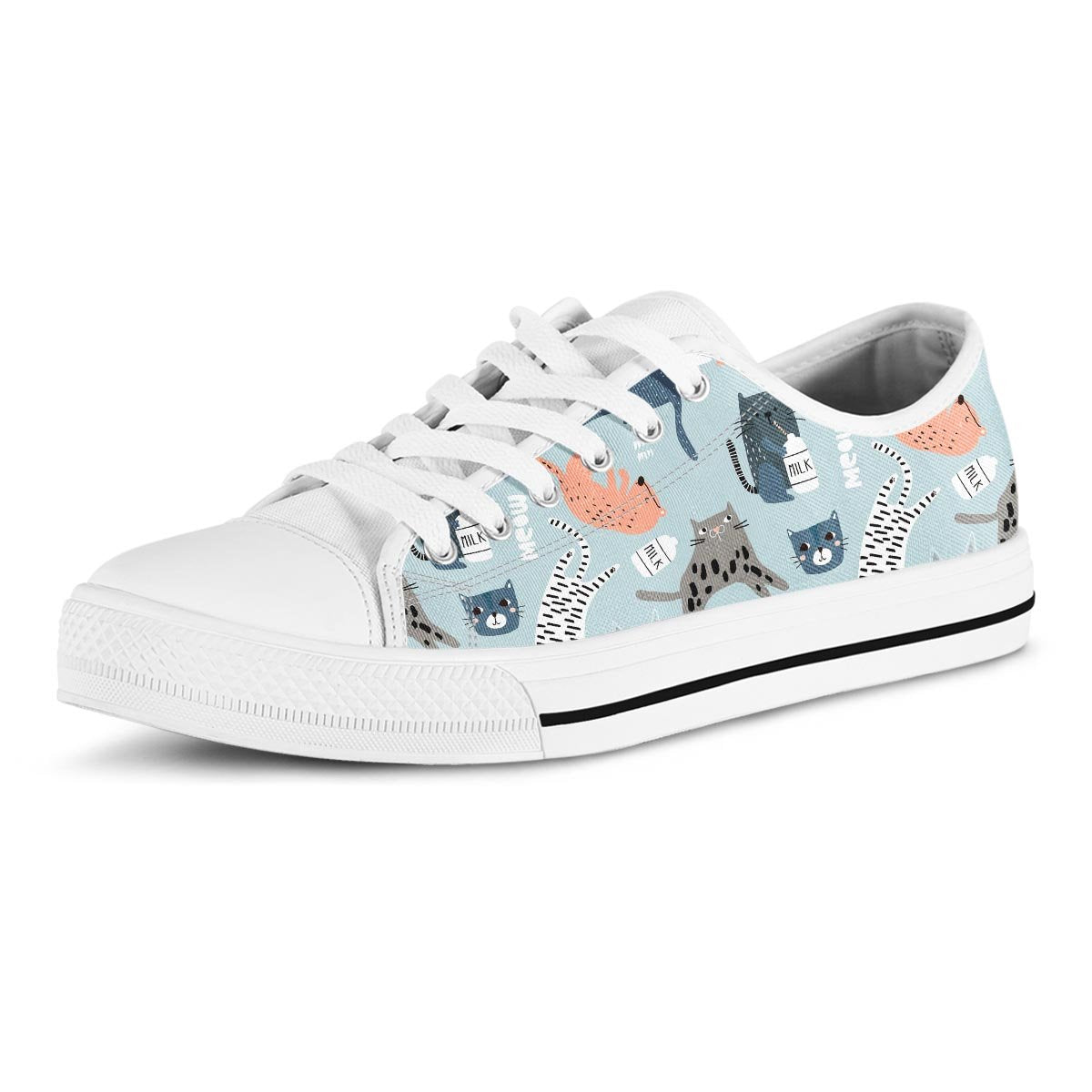 Meow Meow Cat Print Men's Low Top Shoes-grizzshop