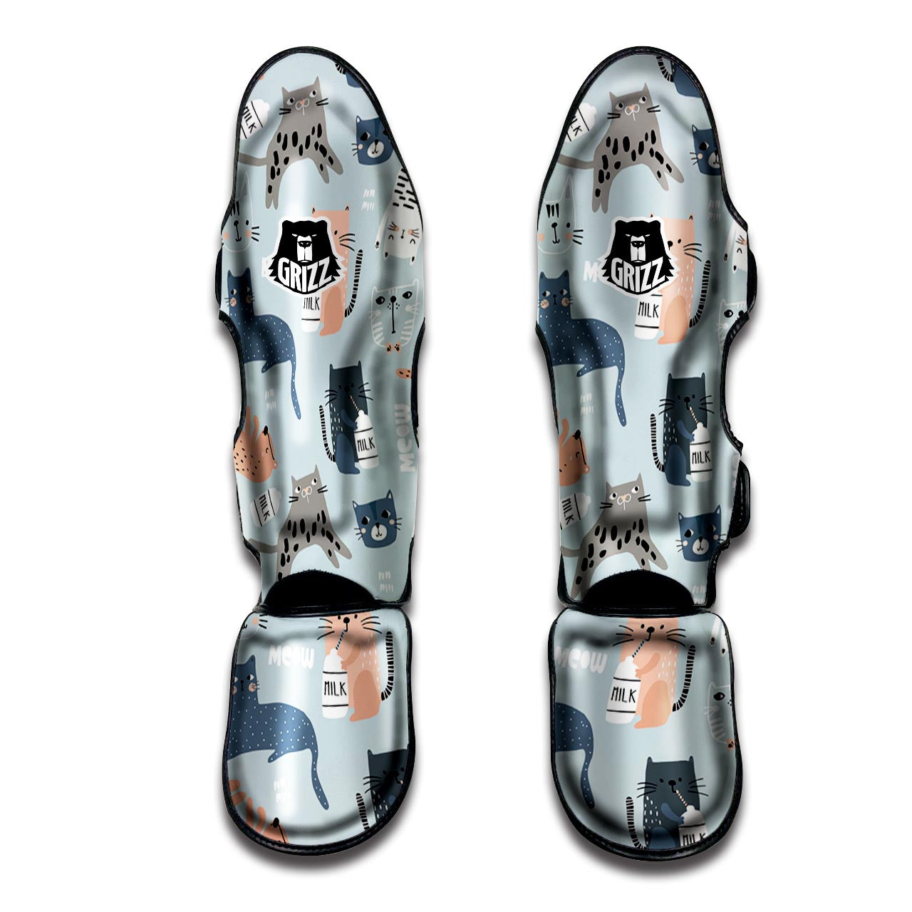 Meow Meow Cat Print Muay Thai Shin Guard-grizzshop