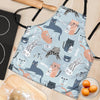 Meow Meow Cat Print Women's Apron-grizzshop