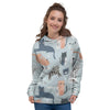 Meow Meow Cat Print Women's Hoodie-grizzshop