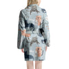 Meow Meow Cat Print Women's Robe-grizzshop