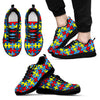 Merchandise Autism Awareness Pattern Print Black Sneaker Shoes For Men Women-grizzshop