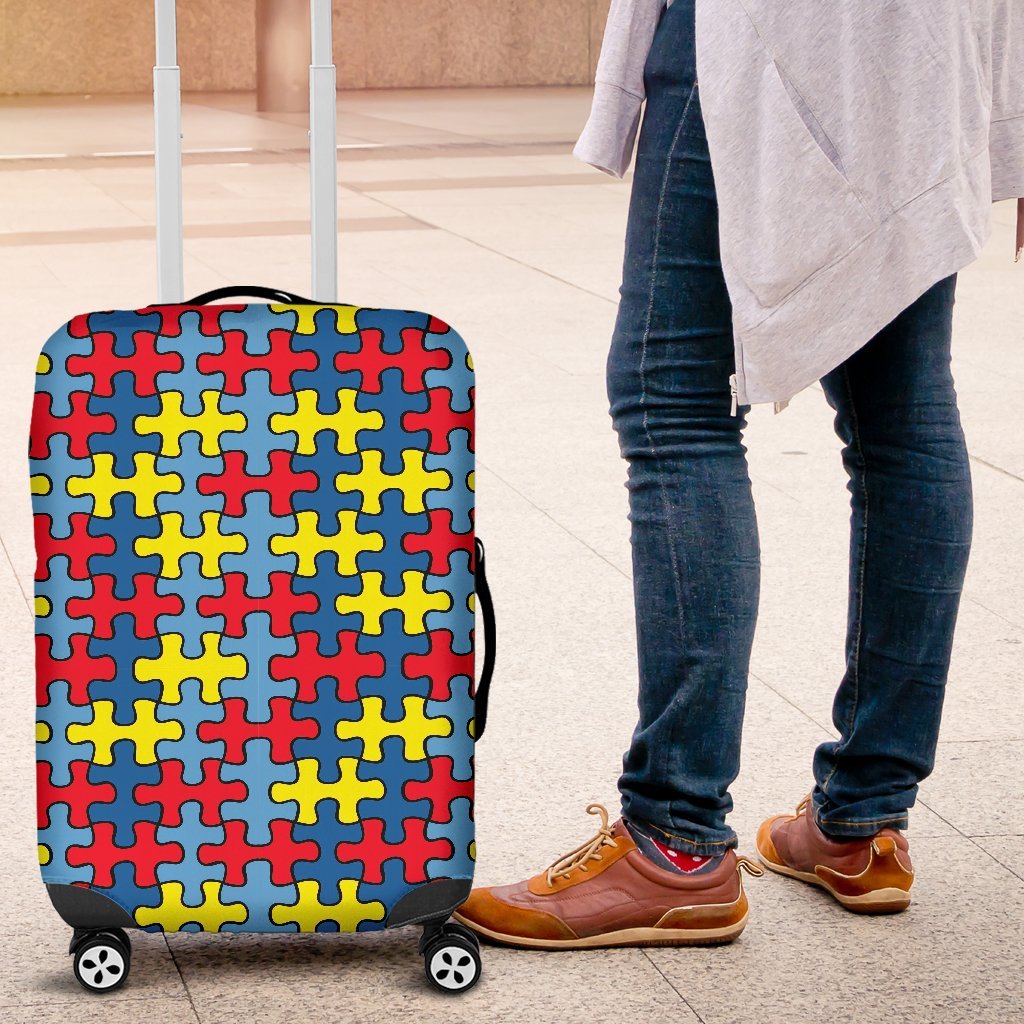Merchandise Autism Awareness Pattern Print Luggage Cover Protector-grizzshop