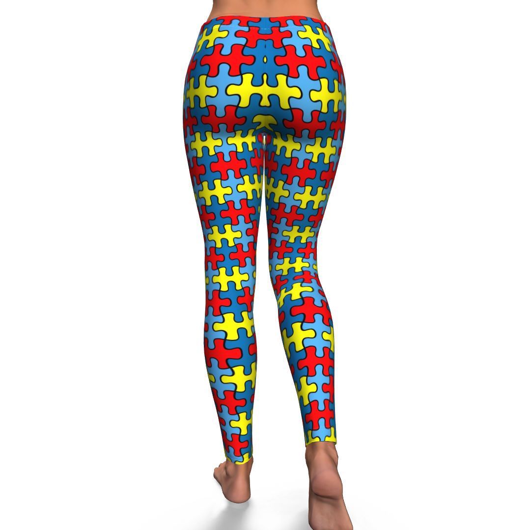 Merchandise Autism Awareness Pattern Print Pattern Women Leggings-grizzshop