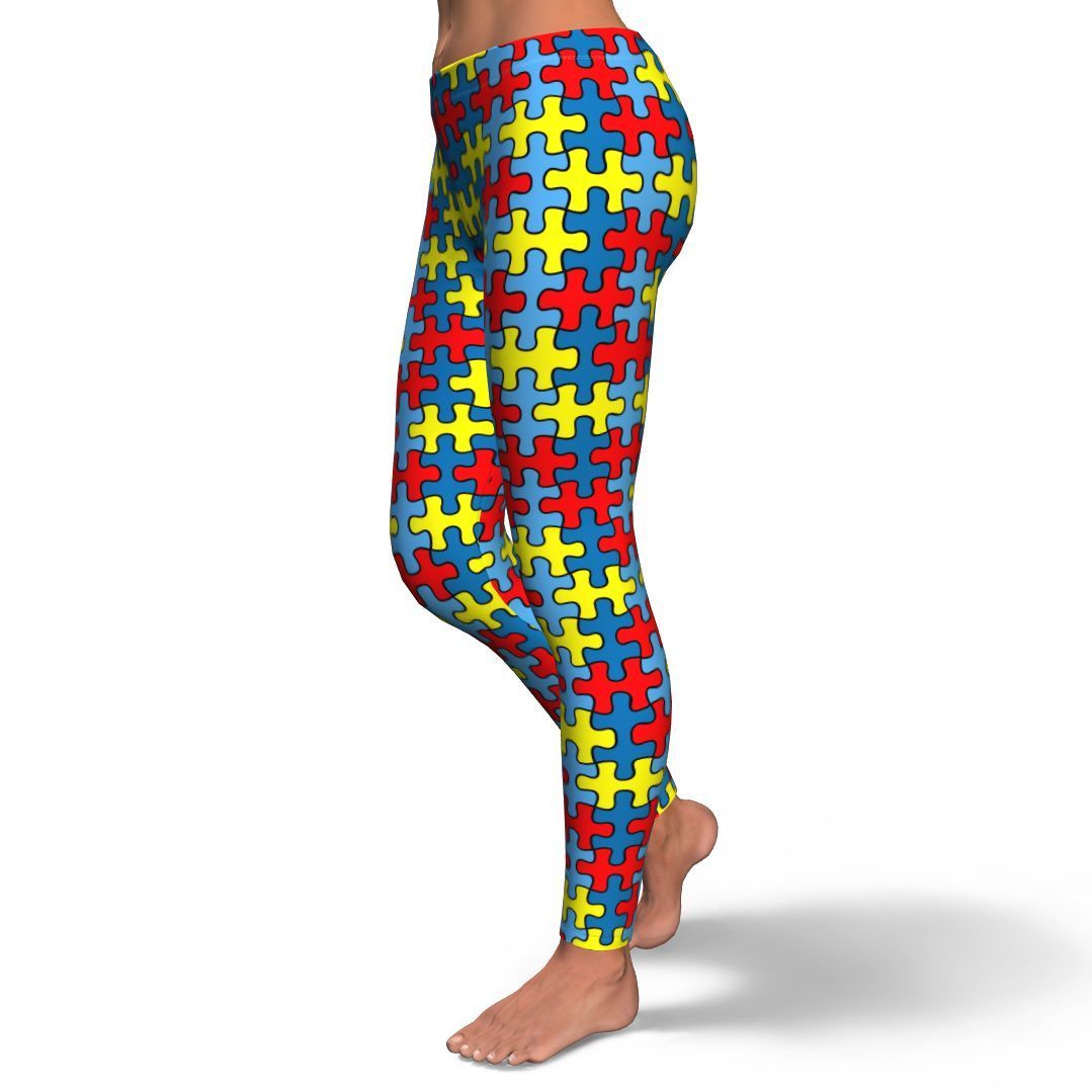 Merchandise Autism Awareness Pattern Print Pattern Women Leggings-grizzshop