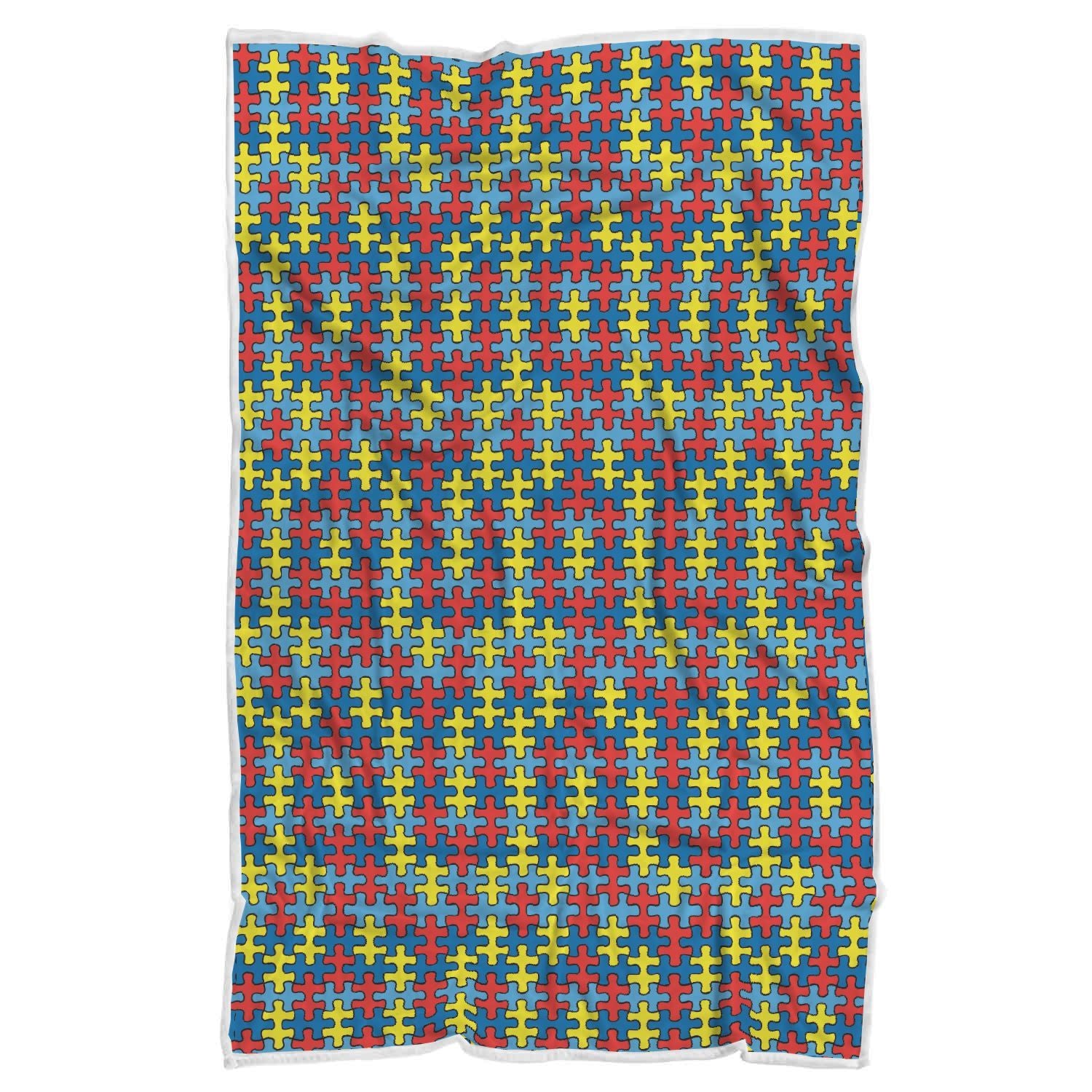 Merchandise Autism Awareness Pattern Print Throw Blanket-grizzshop