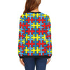 Merchandise Autism Awareness Pattern Print Women Crewneck Sweatshirt-grizzshop