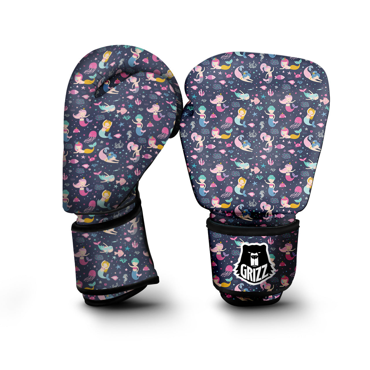 Mermaid Cute Print Pattern Boxing Gloves-grizzshop