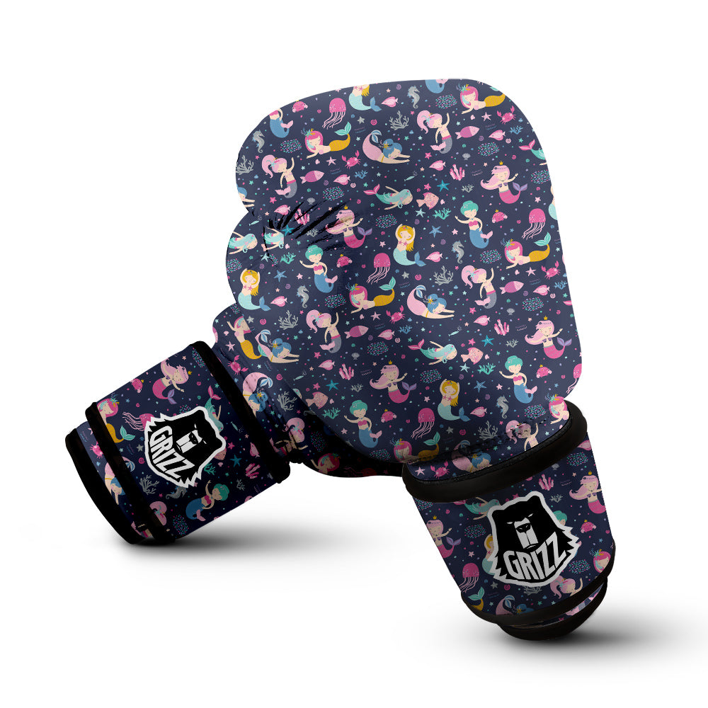 Mermaid Cute Print Pattern Boxing Gloves-grizzshop