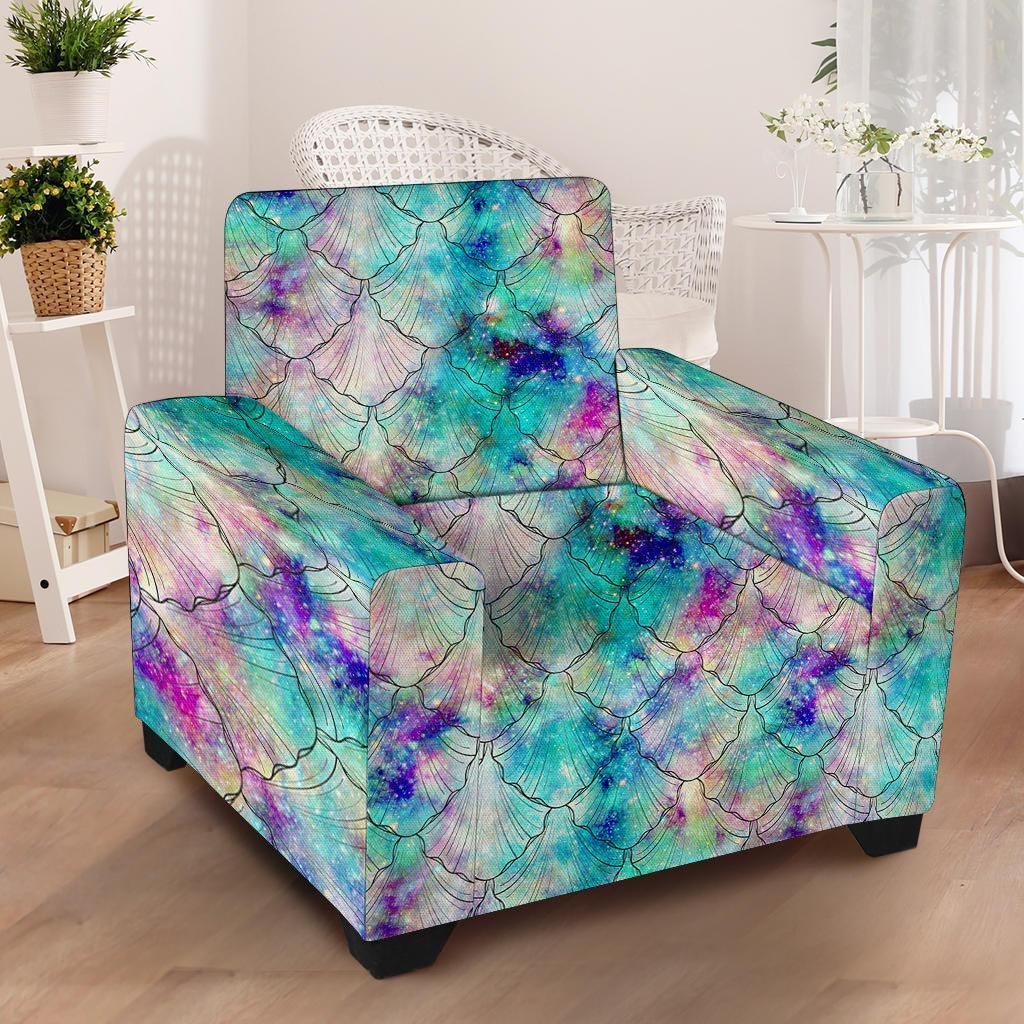 Mermaid Galaxy Print Armchair Cover-grizzshop