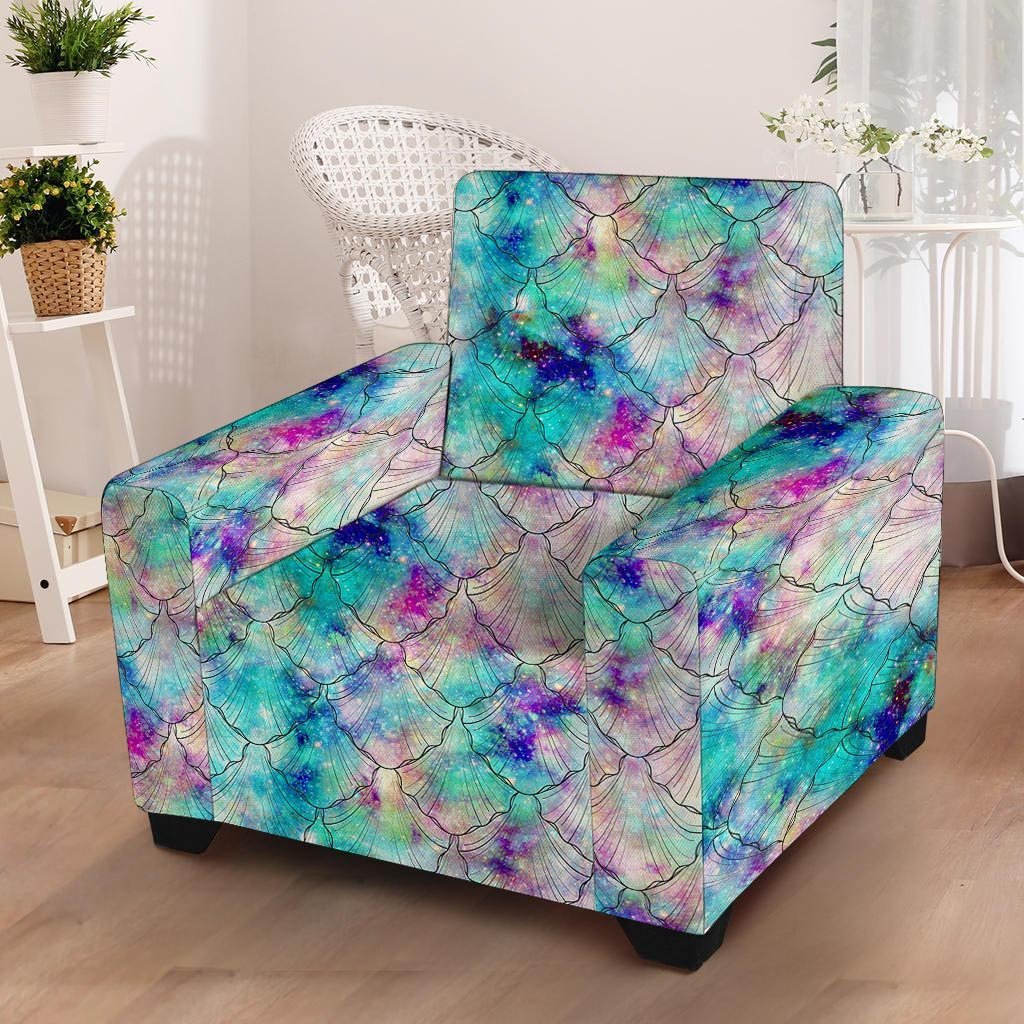 Mermaid Galaxy Print Armchair Cover-grizzshop