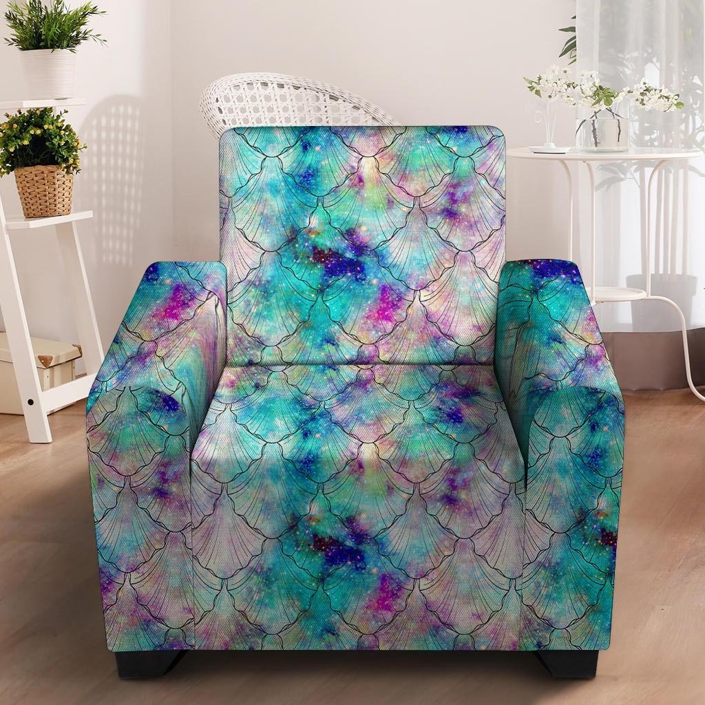 Mermaid Galaxy Print Armchair Cover-grizzshop