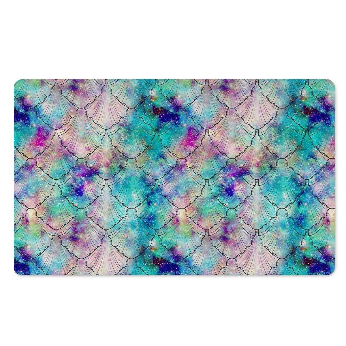 Mermaid Galaxy Print Door Mat-grizzshop