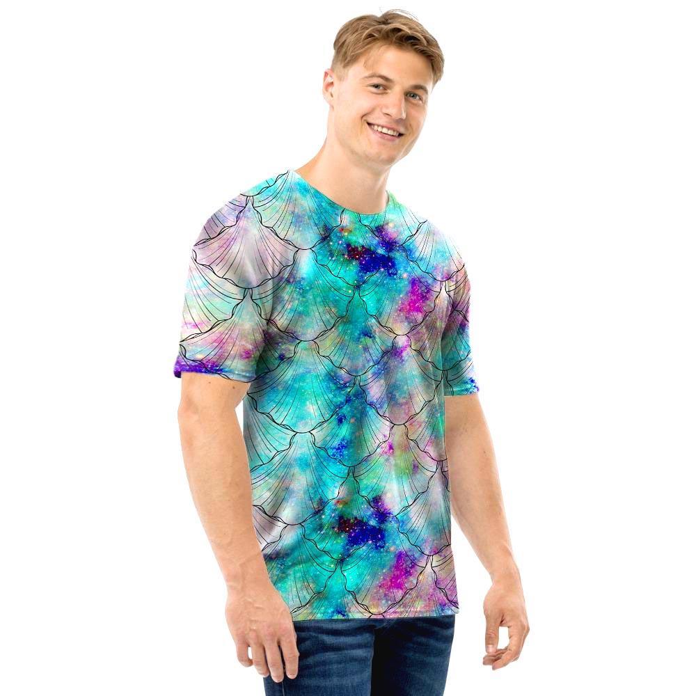 Mermaid Galaxy Print Men T Shirt-grizzshop