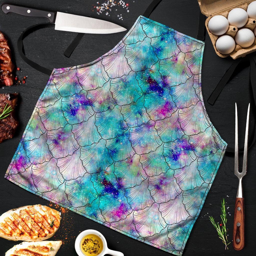 Mermaid Galaxy Print Men's Apron-grizzshop