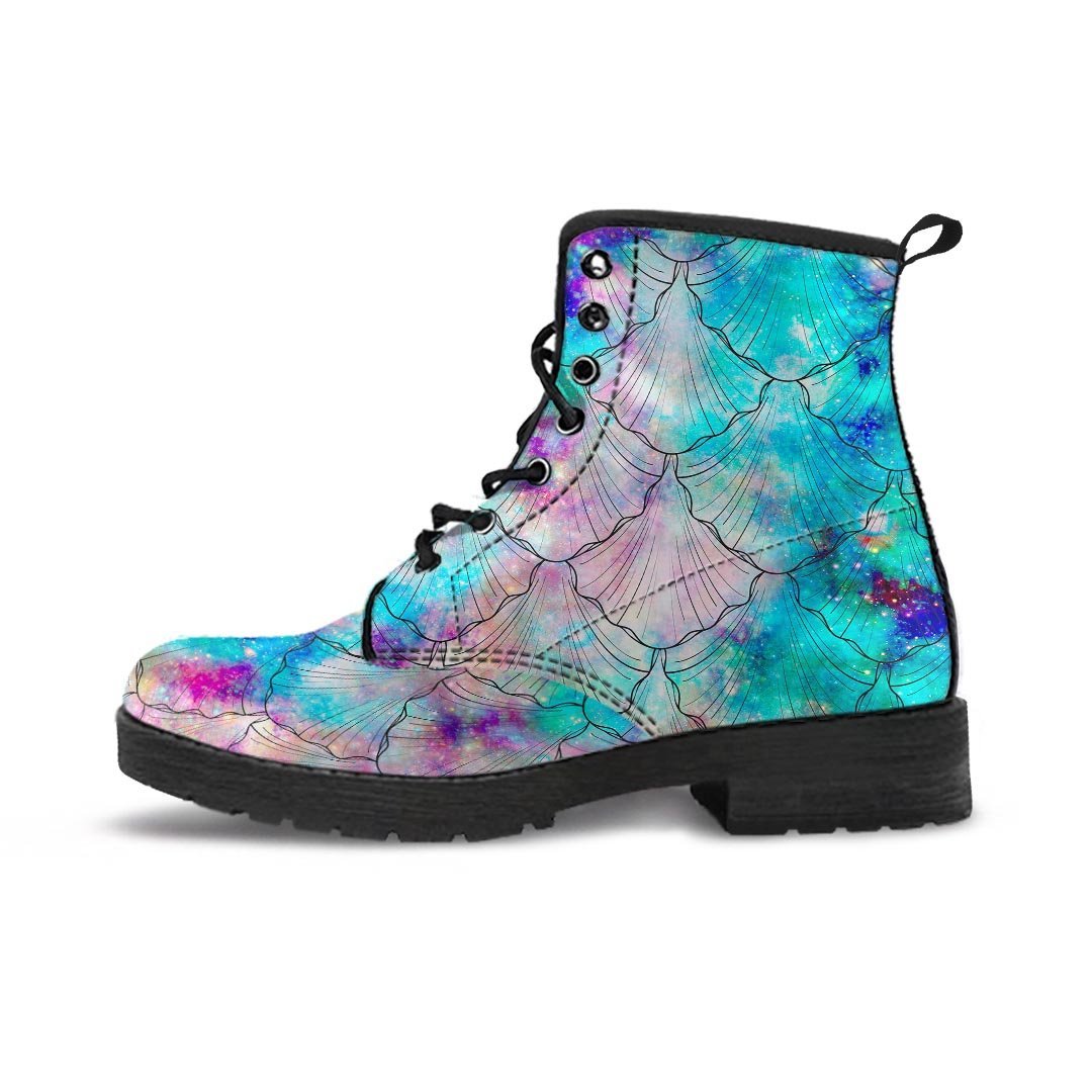 Mermaid Galaxy Print Men's Boots-grizzshop