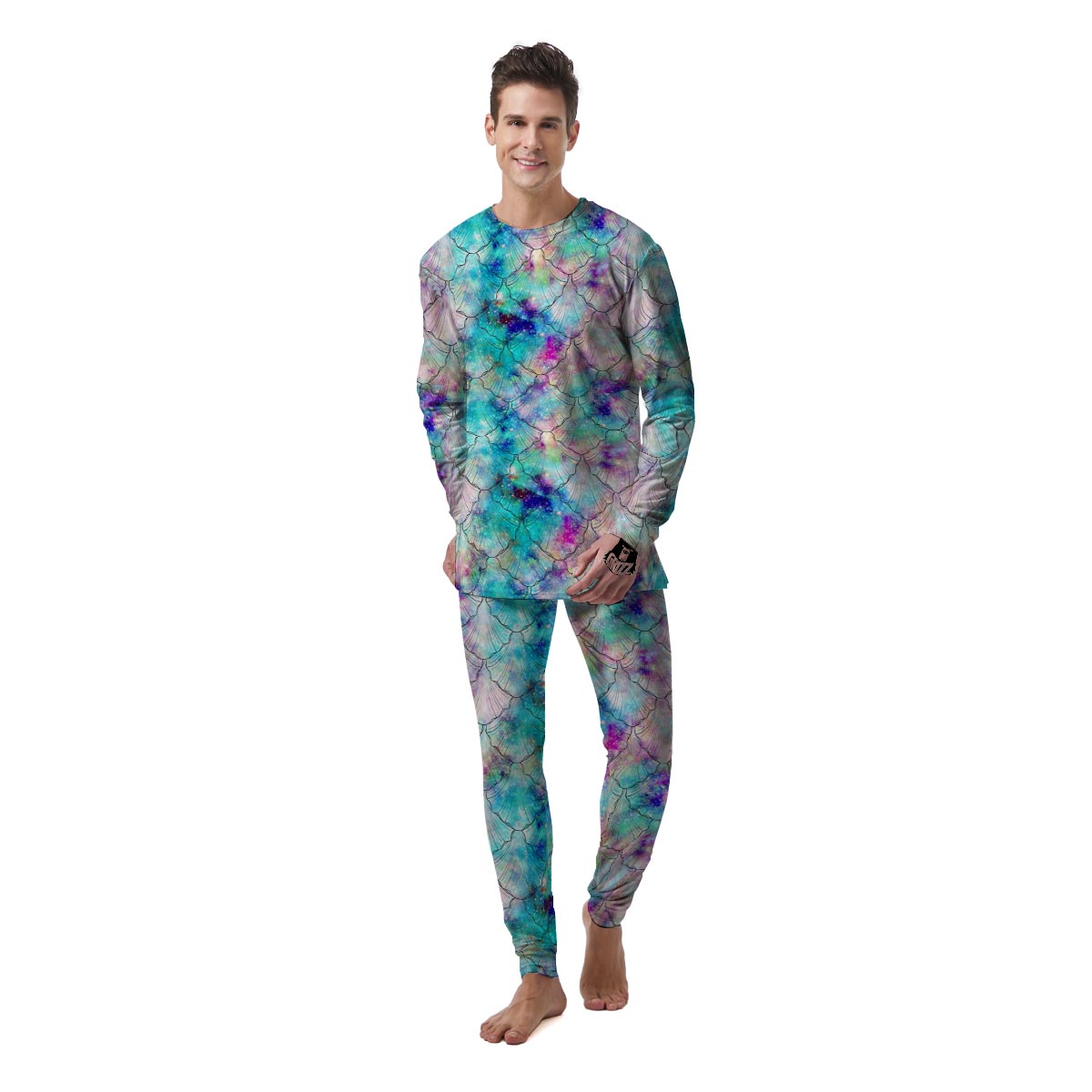 Mermaid Galaxy Print Men's Pajamas-grizzshop