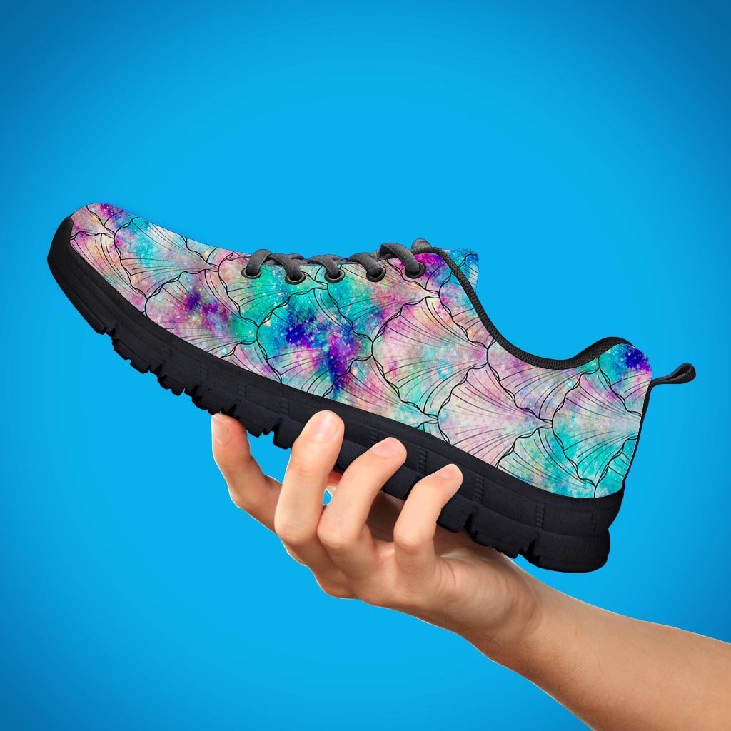 Mermaid Galaxy Print Men's Sneakers-grizzshop