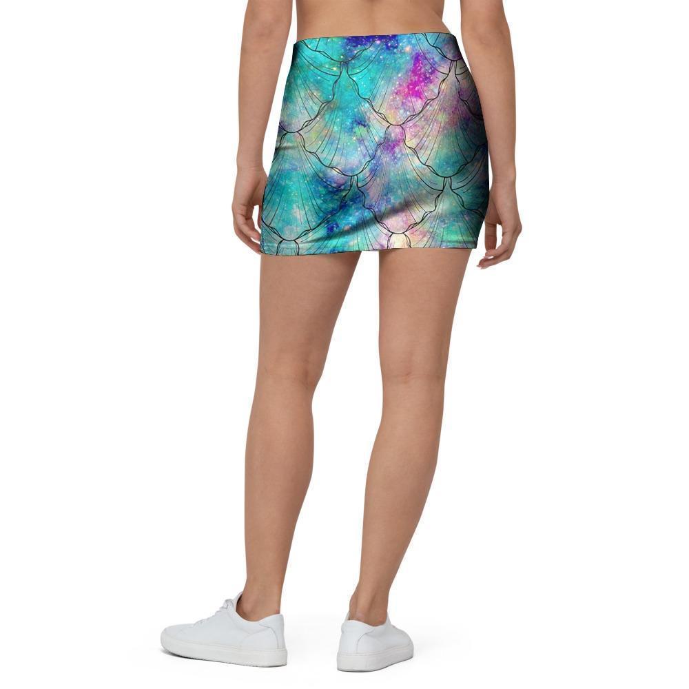 Mermaid Galaxy Print Mini Skirt-grizzshop