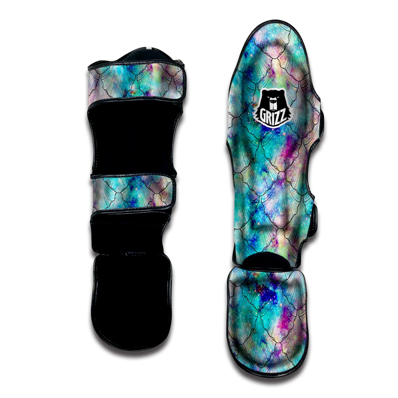 Mermaid Galaxy Print Muay Thai Shin Guard-grizzshop