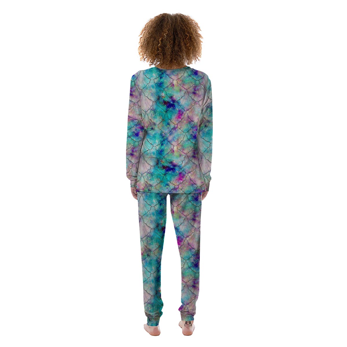 Mermaid Galaxy Print Women's Pajamas-grizzshop