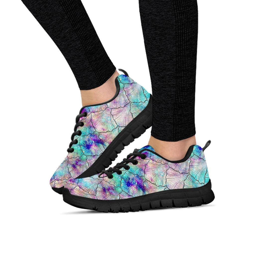 Mermaid Galaxy Print Women's Sneakers-grizzshop