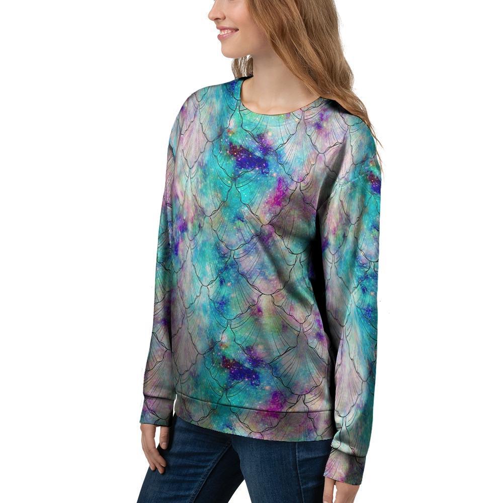 Mermaid Galaxy Print Women's Sweatshirt-grizzshop